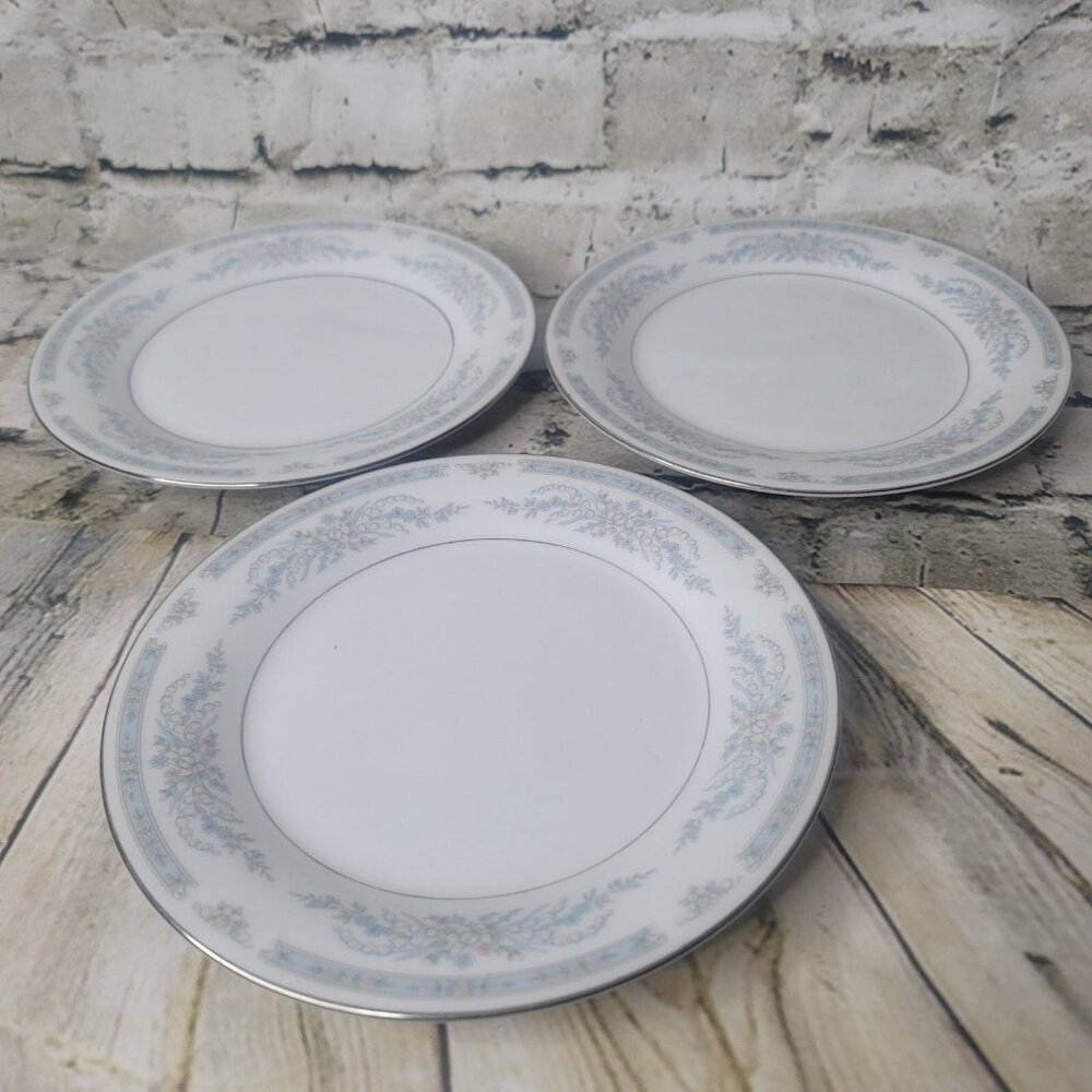 Crown Ming Fine China Jian Shiang Bread Plates  7.5” set 3 Vintage Cottage